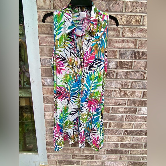 Tropical Rainbow Palm Print Cupio Shift Dress - Picture 3 of 10